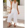 imageIDEALSANXUN Womens V Neck Cropped Linen Tank Tops Spring Summer Sleeveless ShirtsBeige