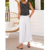 imageIDEALSANXUN Womens V Neck Cropped Linen Tank Tops Spring Summer Sleeveless ShirtsFloral Black