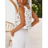 imageIDEALSANXUN Womens V Neck Cropped Linen Tank Tops Spring Summer Sleeveless ShirtsFloral White