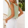 imageIDEALSANXUN Womens V Neck Cropped Linen Tank Tops Spring Summer Sleeveless ShirtsLight Green