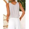 imageIDEALSANXUN Womens V Neck Cropped Linen Tank Tops Spring Summer Sleeveless ShirtsLight Grey