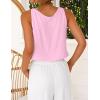imageIDEALSANXUN Womens V Neck Cropped Linen Tank Tops Spring Summer Sleeveless ShirtsPink