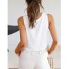 imageIDEALSANXUN Womens V Neck Cropped Linen Tank Tops Spring Summer Sleeveless ShirtsWhite