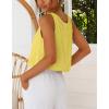 imageIDEALSANXUN Womens V Neck Cropped Linen Tank Tops Spring Summer Sleeveless ShirtsYellow