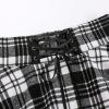 imageIDEALSANXUN Wool Plaid Mini Gothic Skirts for Womens High Waist Lace Up Short Pleated Skater SkirtsBlack