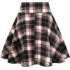 imageIDEALSANXUN Wool Plaid Mini Gothic Skirts for Womens High Waist Lace Up Short Pleated Skater SkirtsPinkblack