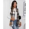 imageIDEALSANXUN Wool Plaid Vest for Women Fall Winter Coat Sleeveless Blazer Jackets Casual Outwear Open Front Cardigan TopBrown