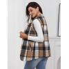 imageIDEALSANXUN Wool Plaid Vest for Women Fall Winter Coat Sleeveless Blazer Jackets Casual Outwear Open Front Cardigan TopBrown