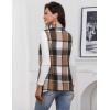 imageIDEALSANXUN Wool Plaid Vest for Women Fall Winter Coat Sleeveless Blazer Jackets Casual Outwear Open Front Cardigan TopBrown