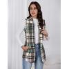 imageIDEALSANXUN Wool Plaid Vest for Women Fall Winter Coat Sleeveless Blazer Jackets Casual Outwear Open Front Cardigan TopGreen