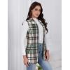 imageIDEALSANXUN Wool Plaid Vest for Women Fall Winter Coat Sleeveless Blazer Jackets Casual Outwear Open Front Cardigan TopGreen
