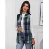 imageIDEALSANXUN Wool Plaid Vest for Women Fall Winter Coat Sleeveless Blazer Jackets Casual Outwear Open Front Cardigan TopGreen New