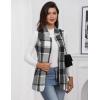 imageIDEALSANXUN Wool Plaid Vest for Women Fall Winter Coat Sleeveless Blazer Jackets Casual Outwear Open Front Cardigan TopGrey