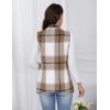 imageIDEALSANXUN Wool Plaid Vest for Women Fall Winter Coat Sleeveless Blazer Jackets Casual Outwear Open Front Cardigan TopKhaki