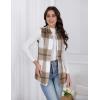 imageIDEALSANXUN Wool Plaid Vest for Women Fall Winter Coat Sleeveless Blazer Jackets Casual Outwear Open Front Cardigan TopKhaki