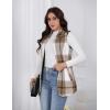 imageIDEALSANXUN Wool Plaid Vest for Women Fall Winter Coat Sleeveless Blazer Jackets Casual Outwear Open Front Cardigan TopKhaki