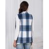 imageIDEALSANXUN Wool Plaid Vest for Women Fall Winter Coat Sleeveless Blazer Jackets Casual Outwear Open Front Cardigan TopOrange
