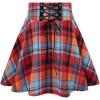 imageIDEALSANXUN Gothic Plaid Mini Skirts for Women Short High Waist Plaid SkirtsMulticolor