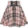 imageIDEALSANXUN Gothic Plaid Mini Skirts for Women Short High Waist Plaid SkirtsPlaid Pink 02
