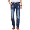 imageIDEALSANXUN Men Slim Fit Jeans Stretch Denim Pants Skinny Straight Leg Jean TrousersDark Blue