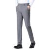 imageIDEALSANXUN Mens Dress Pants Summer Casual Relaxed Fit Elastic Waist Slacks Straight Leg Suit PantsGrey