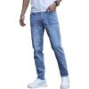 imageIDEALSANXUN Mens Skinny Jeans Casual Stretch Slim Fit Straight Leg Classic Denim Jeans PantsLight Blue