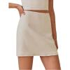 imageIDEALSANXUN Womens Cotton Linen Skirt High Waisted Summer Pencil Mini SkirtBeige