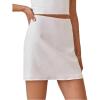imageIDEALSANXUN Womens Cotton Linen Skirt High Waisted Summer Pencil Mini SkirtWhite