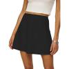 imageIDEALSANXUN Womens Cotton Linen Skirts Spring Summer High Waisted A Line Mini SkirtBlack