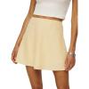 imageIDEALSANXUN Womens Cotton Linen Skirts Spring Summer High Waisted A Line Mini SkirtKhaki