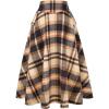 imageIDEALSANXUN Womens Fall Winter High Waisted Wool Plaid Aline Long SkirtPlaid Brown