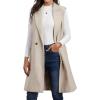 imageIDEALSANXUN Womens Long Vest Fall Winter Wool Sleeveless Blazer Jackets Waistcoat CoatsBeige