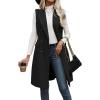 imageIDEALSANXUN Womens Long Wool Vest Fall Winter Sleeveless Blazer Jackets Trench Coat Outerwear TopsBlack