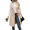 imageIDEALSANXUN Womens Long Wool Vest Fall Winter Sleeveless Blazer Jackets Trench Coat Outerwear TopsLight Khaki