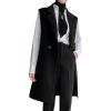 imageIDEALSANXUN Womens Long Wool Vest Fall Winter Sleeveless Blazer Jackets Wool CoatBlack