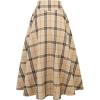 imageIDEALSANXUN Womens Plaid Skirts Fall Winter High Waisted A Line Long Pleated Maxi Skirt with PocketsKhaki