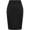 imageIDEALSANXUN Womens Stretchy Pencil Skirt High Waisted Bodycon Knit Knee Length Skirt with Back SlitBlack