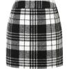 imageIDEALSANXUN Womens Wool Plaid Mini Skirt Fall Winter High Elastic Waist Short Pencil SkirtBlackwhite