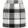 imageIDEALSANXUN Womens Wool Plaid Mini Skirt Fall Winter High Elastic Waist Short Pencil SkirtGrey New