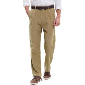 imageIDEALSANXUN Mens Corduroy Pants Pleated Casual Straight Leg Fall Winter Dress Pant Trouser1khaki
