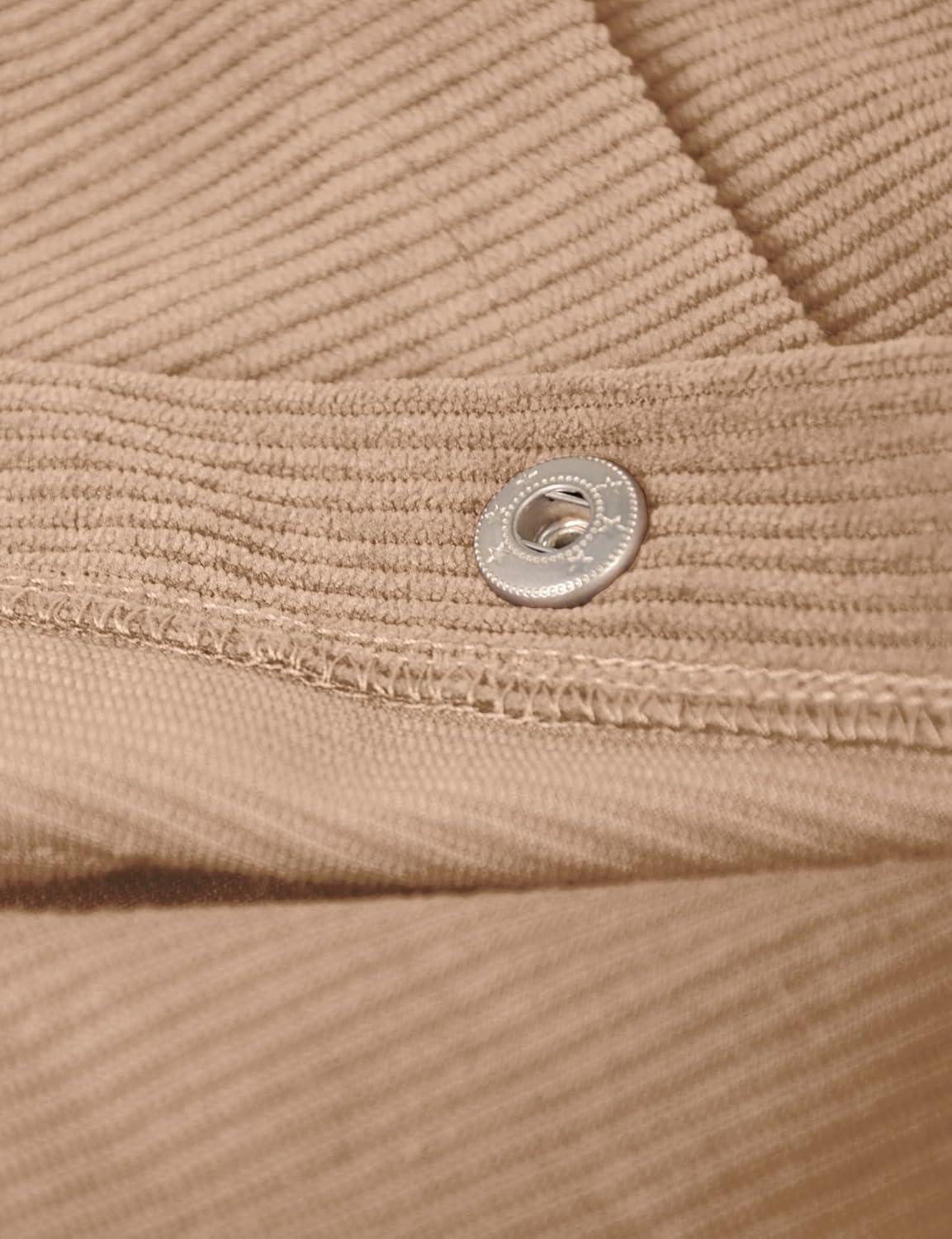 imageIDEALSANXUN Corduroy Skirt Women Fall Winter Elastic High Waisted Button A Line Vintage Cute Midi Skirts with SlitBeige