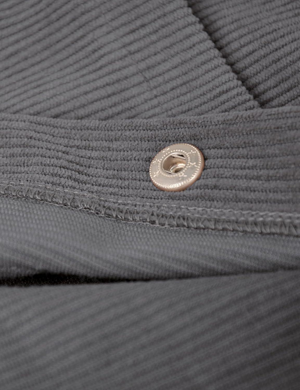 imageIDEALSANXUN Corduroy Skirt Women Fall Winter Elastic High Waisted Button A Line Vintage Cute Midi Skirts with SlitGrey