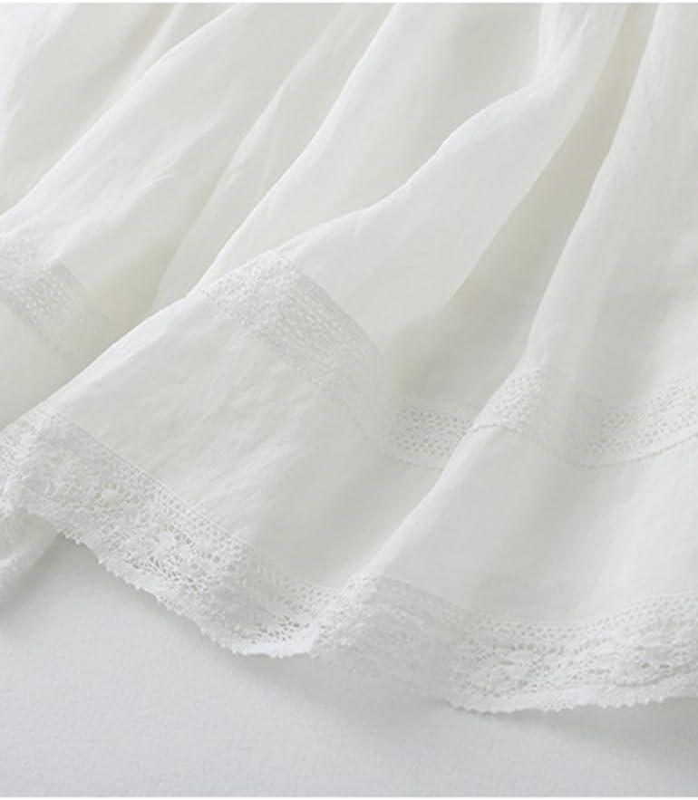 imageIDEALSANXUN Linen Skirts for Women Summer Casual Elastic High Waisted Flowy A Line Midi Skirt with LiningWhite