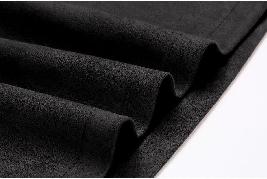 imageIDEALSANXUN Suede Skirts for Women High Waisted Bodycon Mini Skirt with Double ZipperBlack