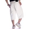 imageIDEALSANXUN Baggy Jean Shorts for Men Jorts Casual Loose Fit Long Denim ShortsWhite
