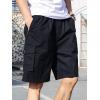 imageIDEALSANXUN Cargo Shorts for Men Summer Elastic Waist Relaxed Fit Drawstring Outdoor Hiking ShortsBlack