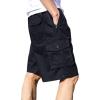 imageIDEALSANXUN Cargo Shorts for Men Summer Elastic Waist Relaxed Fit Drawstring Outdoor Hiking ShortsBlack