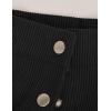 imageIDEALSANXUN Corduroy Skirt Women Fall Winter Elastic High Waisted Button A Line Vintage Cute Midi Skirts with SlitBlack