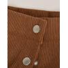 imageIDEALSANXUN Corduroy Skirt Women Fall Winter Elastic High Waisted Button A Line Vintage Cute Midi Skirts with SlitBrown