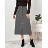 imageIDEALSANXUN Corduroy Skirt Women Fall Winter Elastic High Waisted Button A Line Vintage Cute Midi Skirts with SlitGrey
